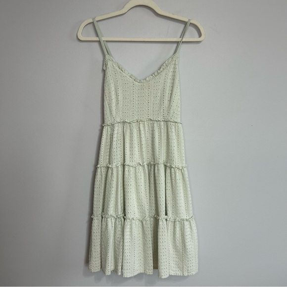 Sim & Sam Seafoam Green Eyelit Spaghetti Strap Sun Dress Women’s Size Small - Picture 1 of 6